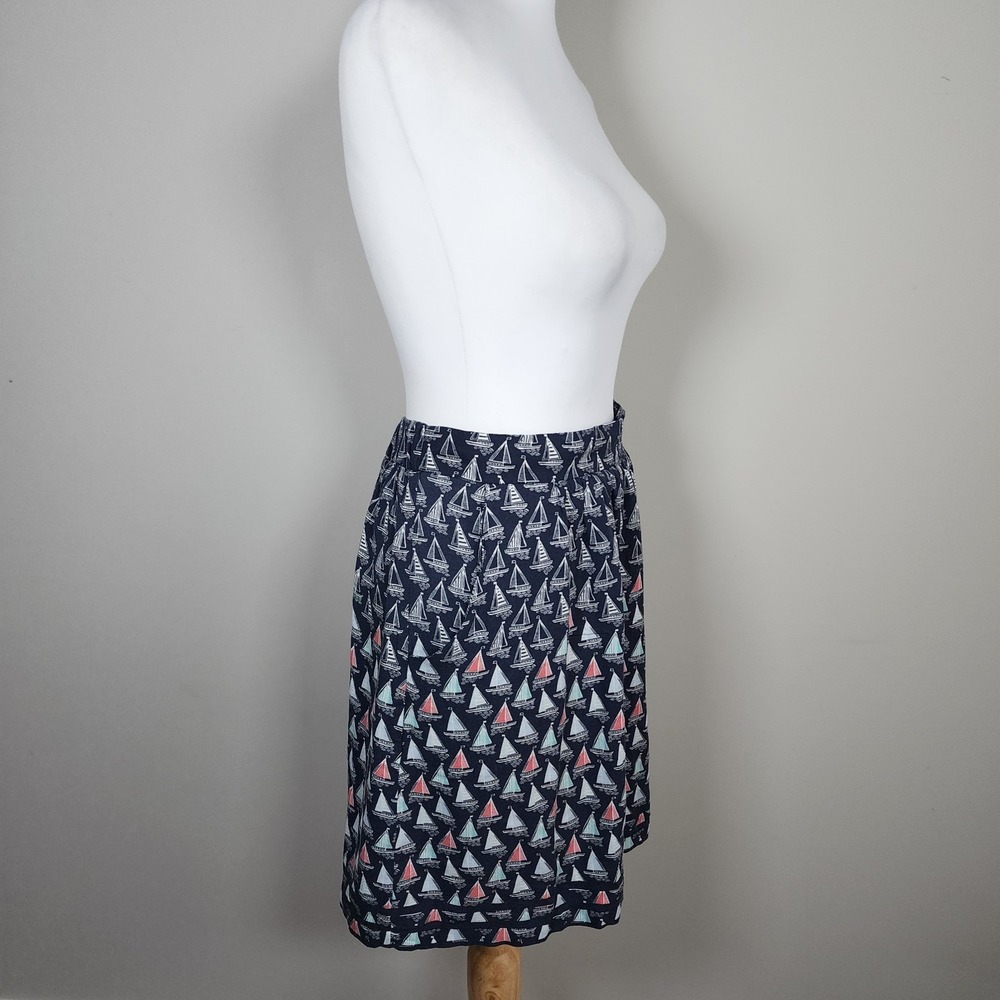 Promod Sail Boat Skirt Womens Medium Boating Yacht Ocean Pleated Skater‎ Casual - Picture 4 of 13